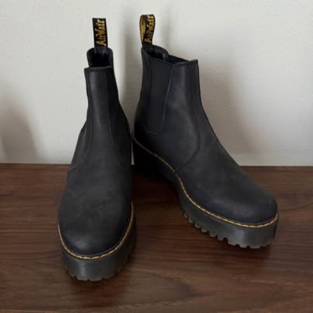 Dr. Martens Women's Nubuck Leather Platform Chelsea Boots